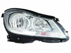 PHARE DROIT ELECTRIQUE AVEC MOTEUR/BASE CHROME H7+H7