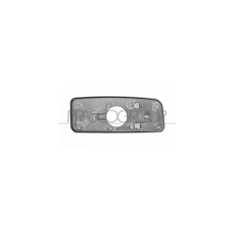 VITRE+SUPPORT INFÉRIEUR DROIT-BASE CARRÉE-CONVEXE/CHROME