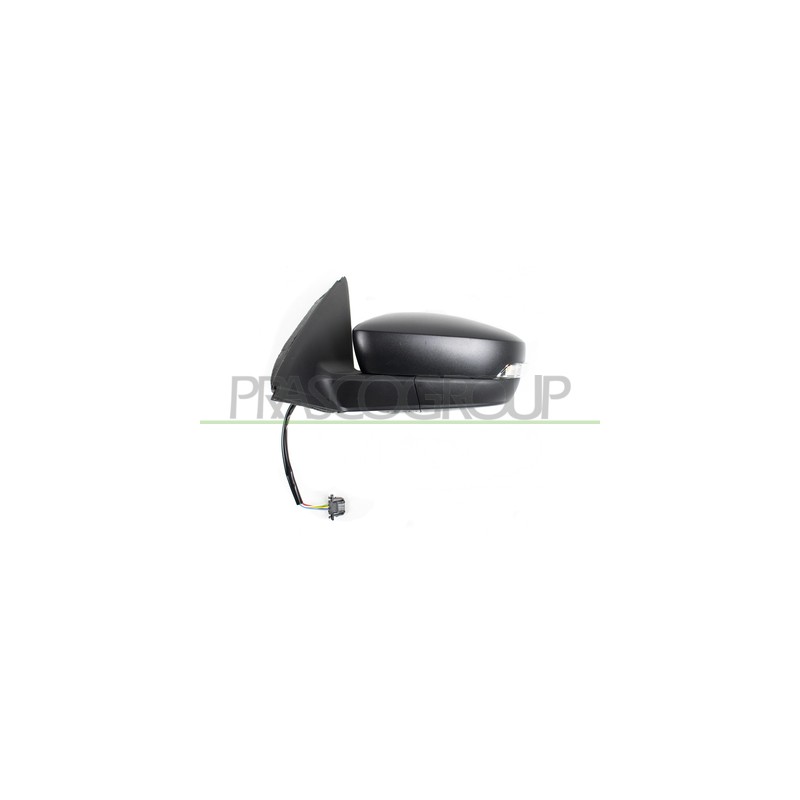 MIROIR GAUCHE-ELECTRIQUE-NOIR-CHAUFFANT-AVEC VEILLEUSE-CONVEXE/CHROME